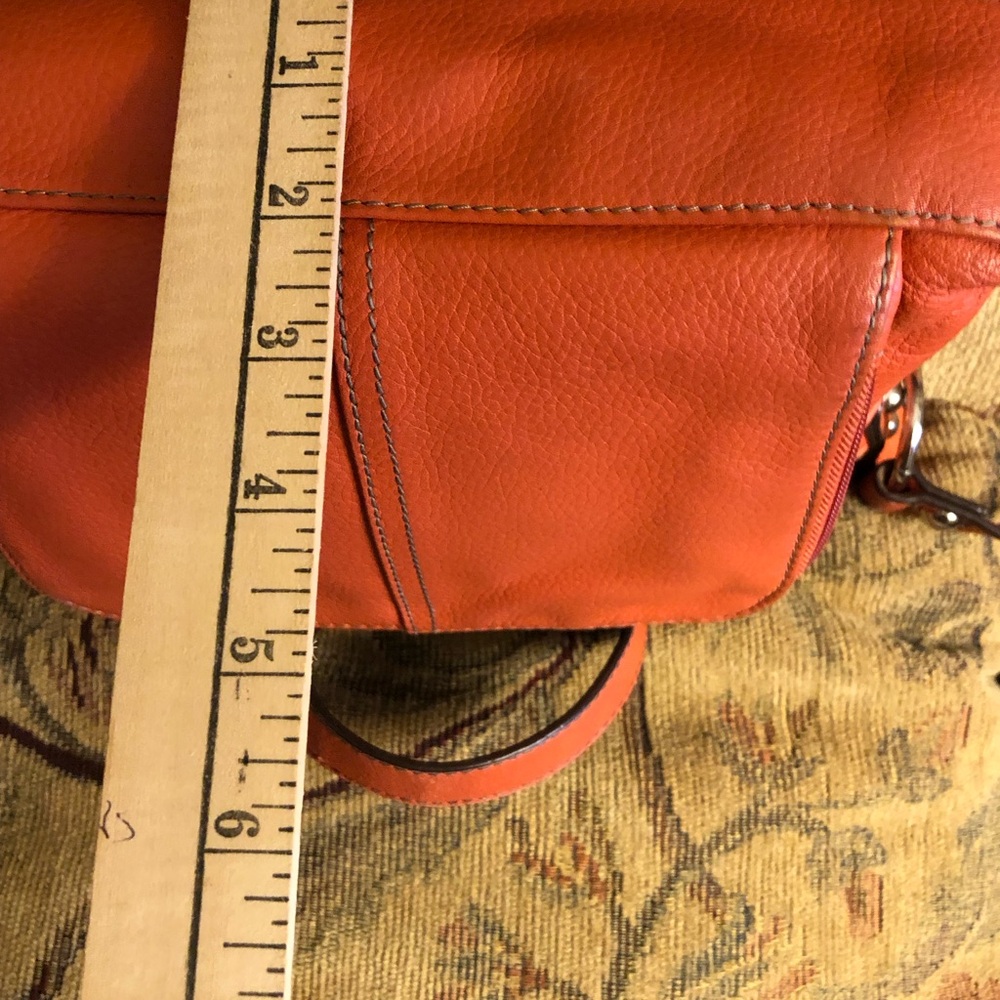 Tignanello Orange Leather Crossbody - Picture 7 of 9